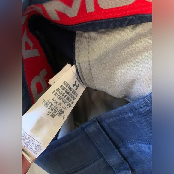 Under Amour Casual Pants Golf Pants Work Pants Khaki Blue Size 34 x 32 Men’s - Picture 3 of 11